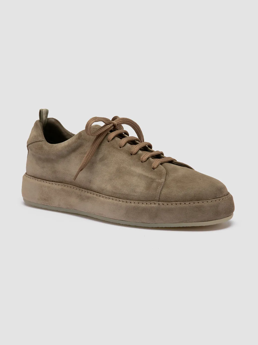 Officine Creative COVERED 001 - Green Suede Low Top Sneakers
