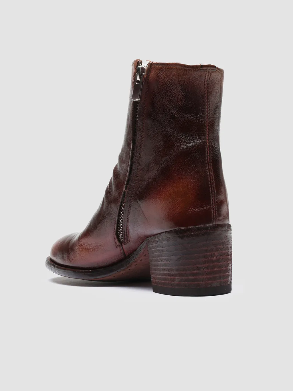 Women Officine Creative DENNER 101 - Burgundy Leather Ankle Boots