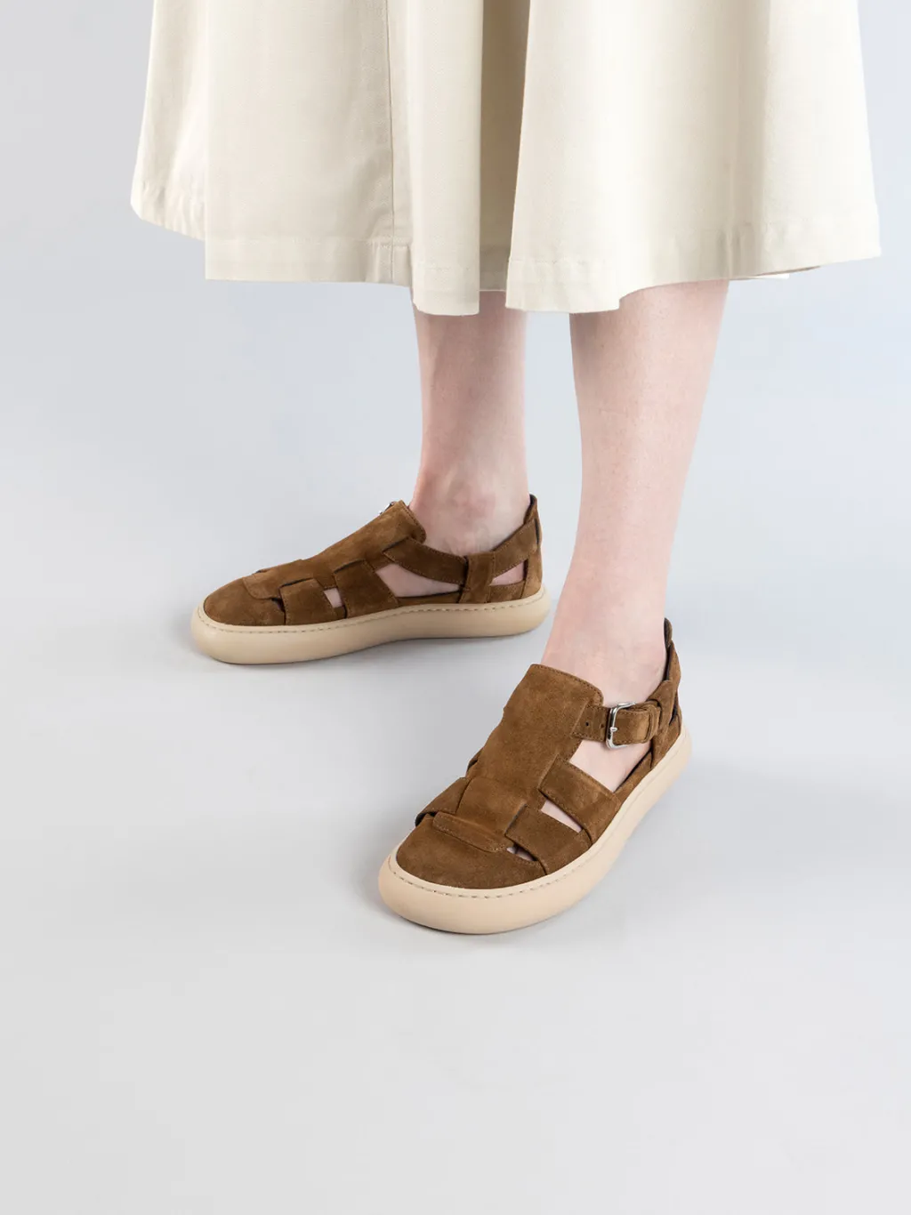 Women Officine Creative DINGHY 103 - Brown Suede Fisherman Sandals