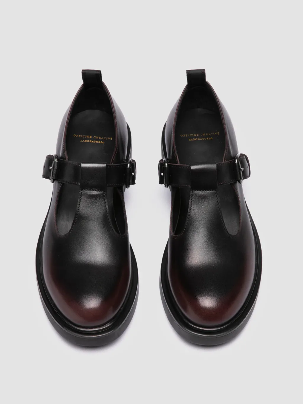 Women Officine Creative ENGINEER 103 - Black Leather T-Bar Shoes