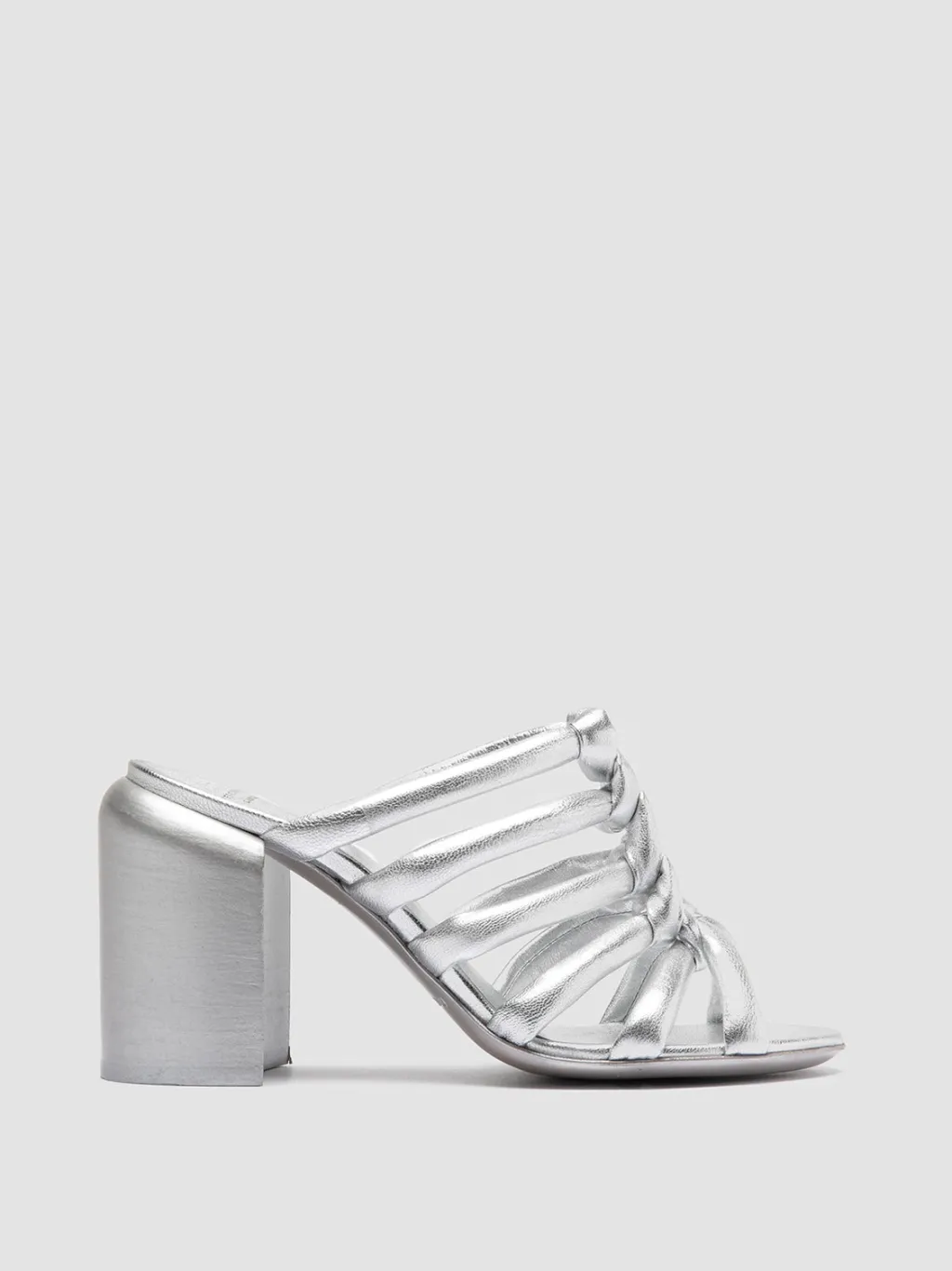 Women Officine Creative ESTHER 026 - Silver Leather Slide Sandals