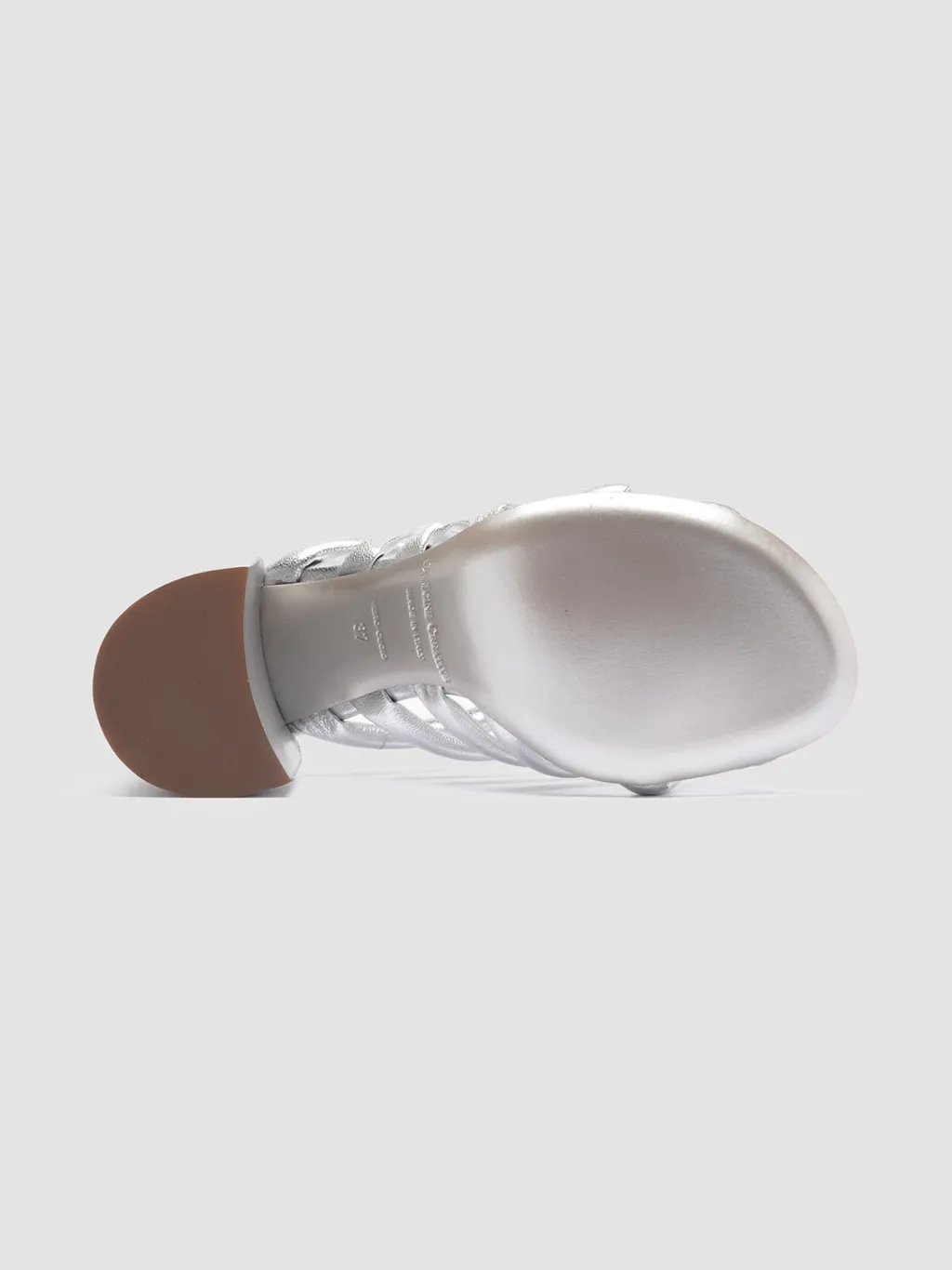 Women Officine Creative ESTHER 026 - Silver Leather Slide Sandals