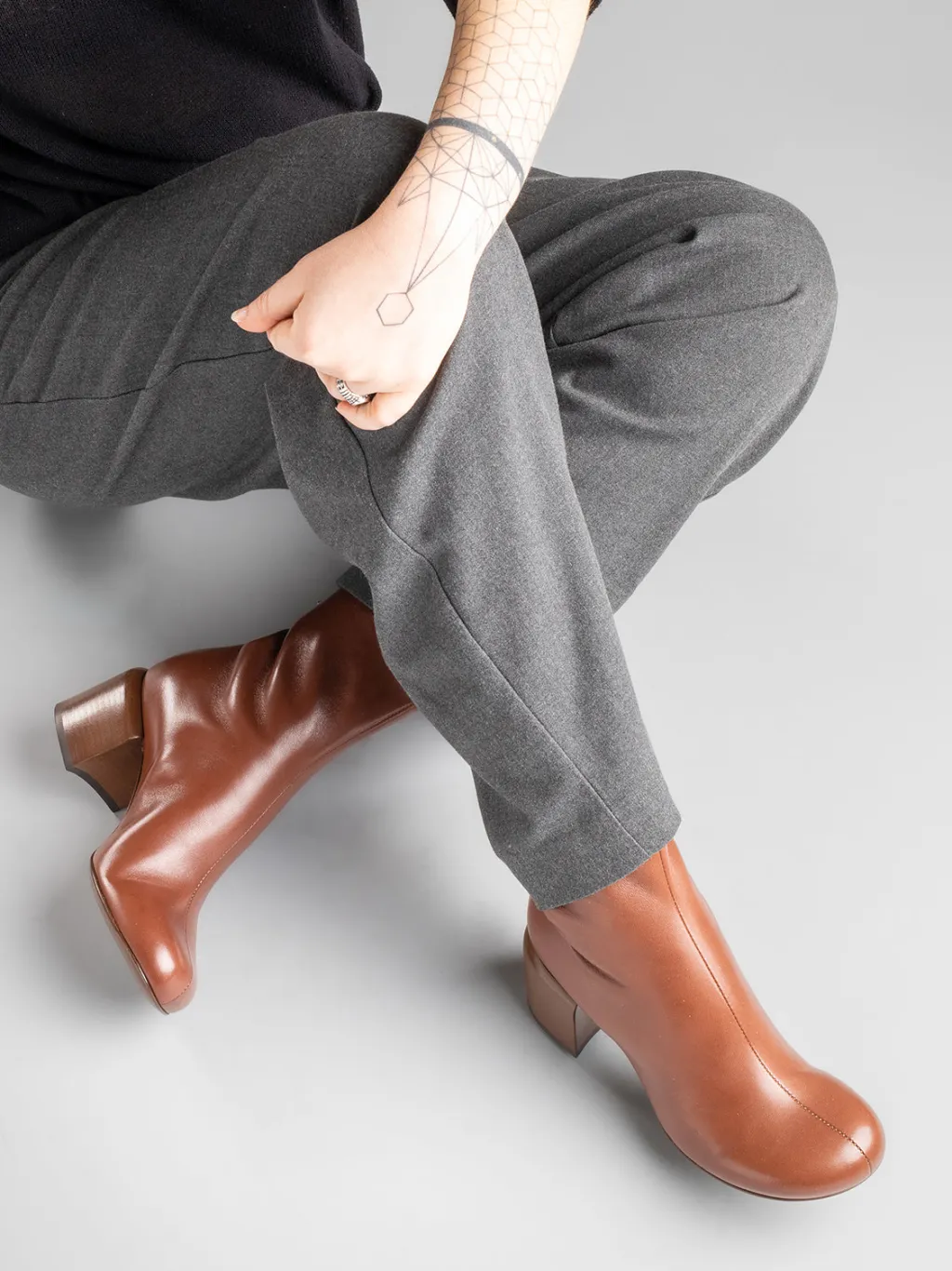Women Officine Creative ETHEL 004 - Brown Nappa Leather Ankle Boots