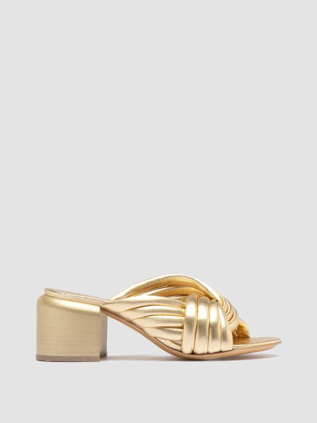 Women Officine Creative ETHEL 022 - Gold Leather Slide Sandals