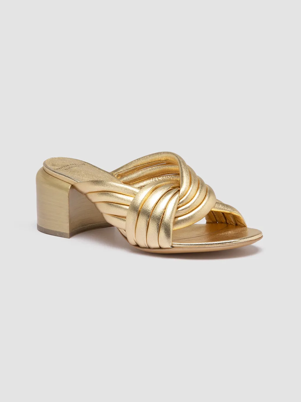Women Officine Creative ETHEL 022 - Gold Leather Slide Sandals