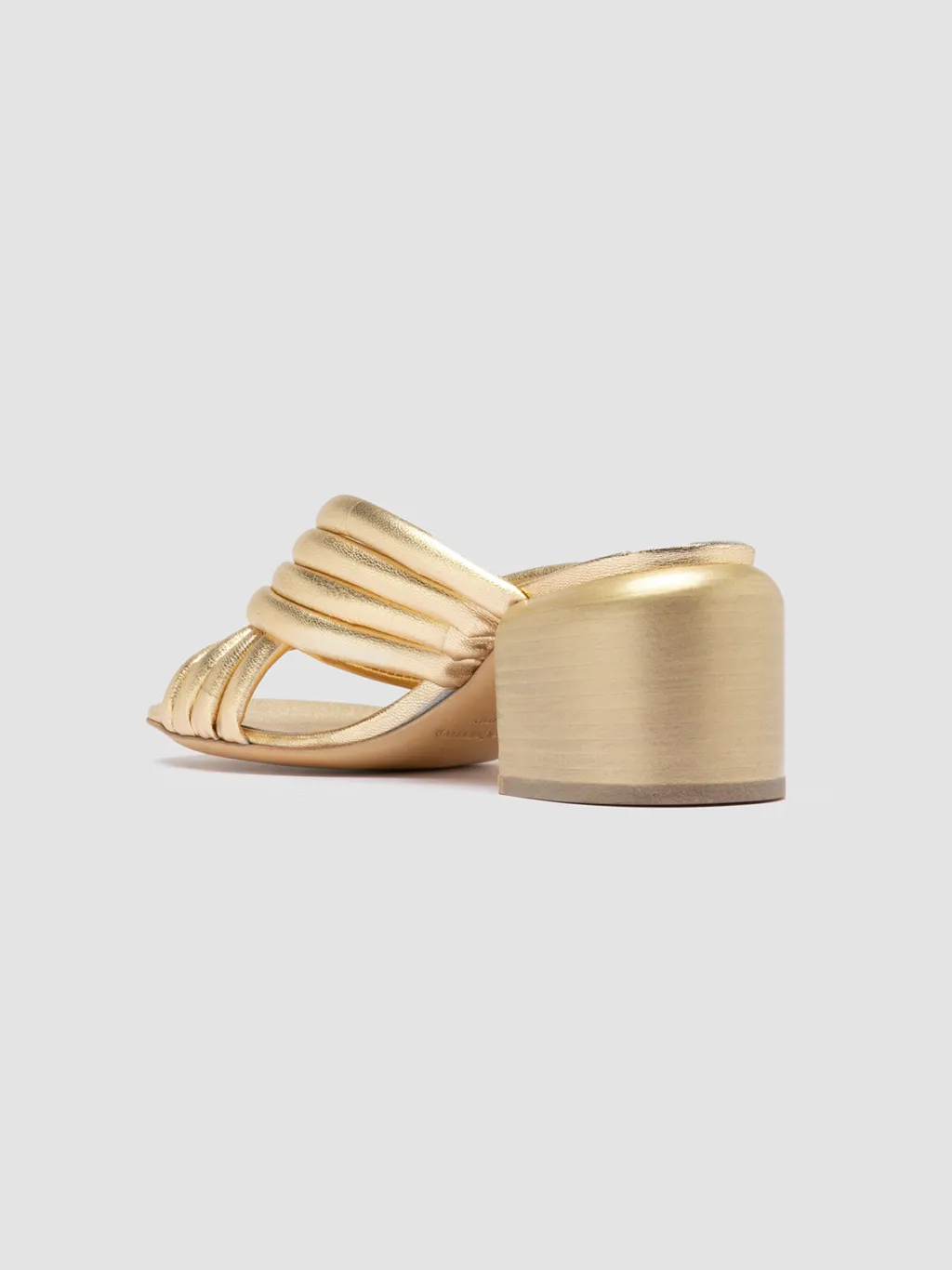 Women Officine Creative ETHEL 022 - Gold Leather Slide Sandals
