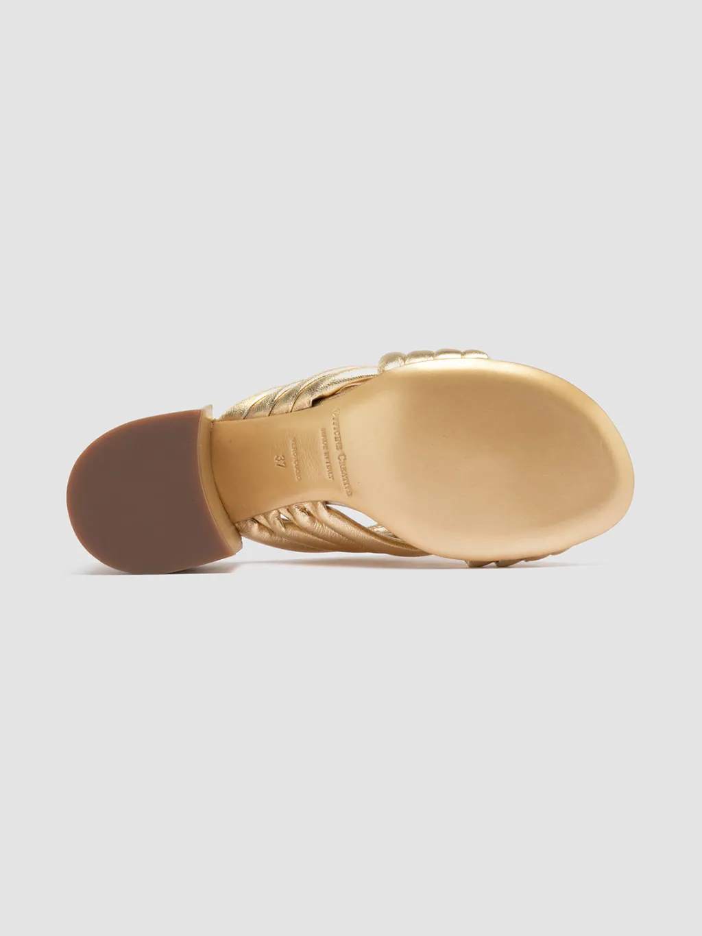 Women Officine Creative ETHEL 022 - Gold Leather Slide Sandals