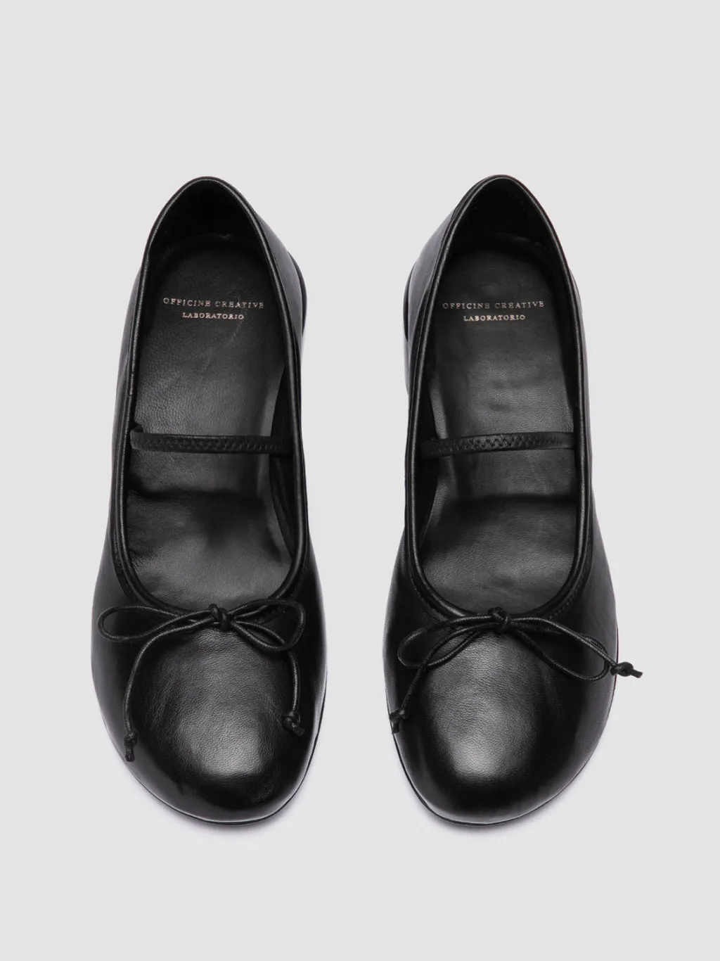 Women Officine Creative FLORE 001 - Black Leather Ballerina Shoes