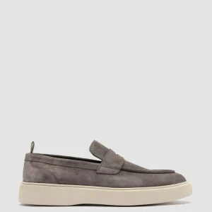 Officine Creative FRAME 001 - Grey Suede Penny Loafers
