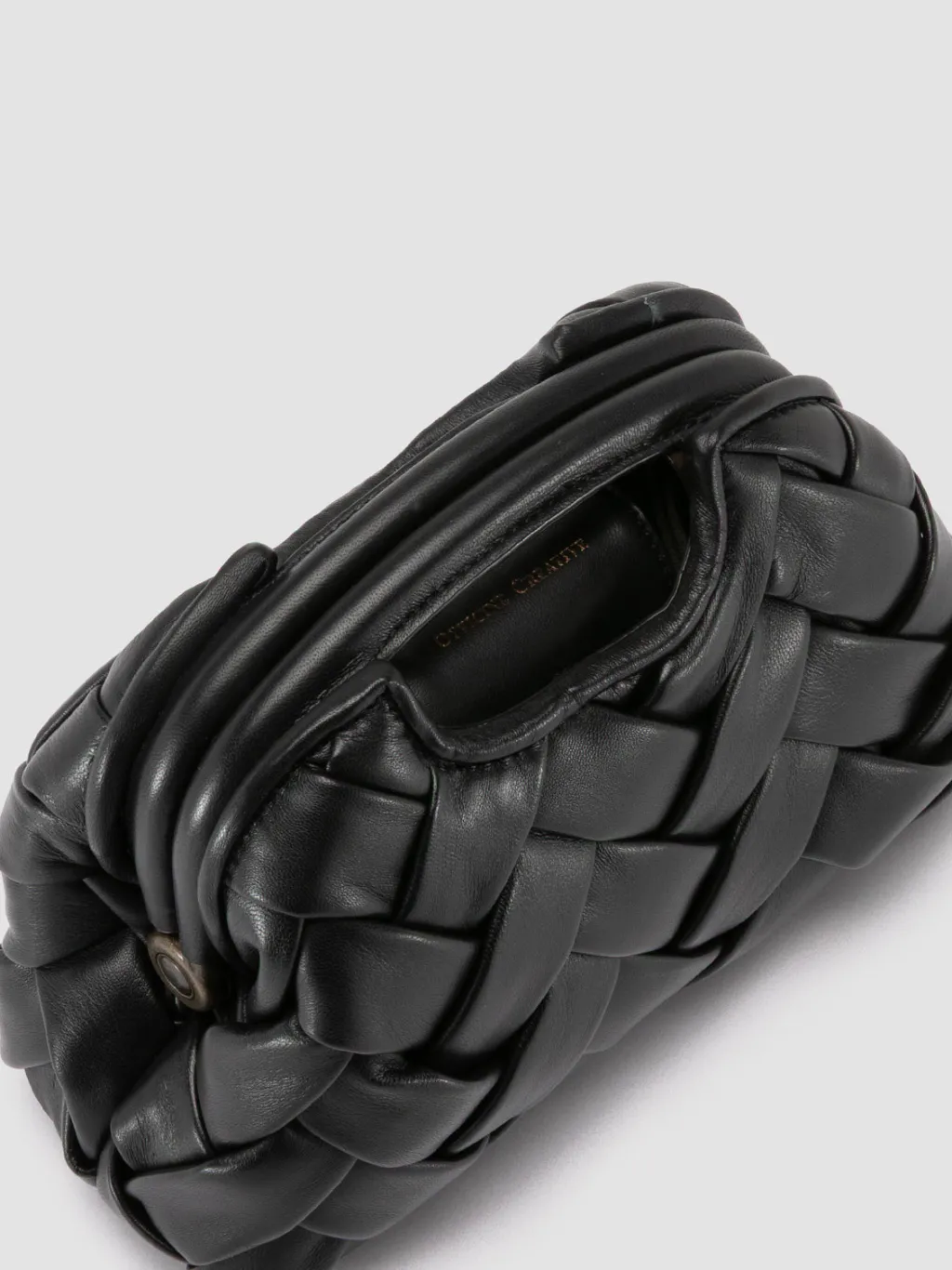 Women Officine Creative HELEN 12 Plug - Black Woven Leather Clutch Bag