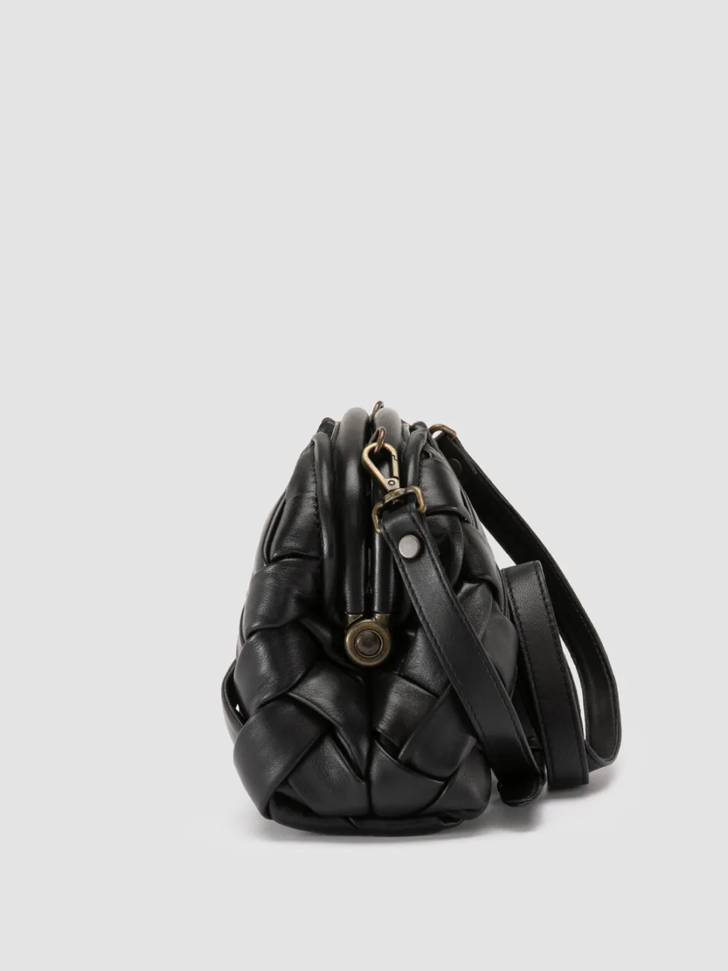 Women Officine Creative HELEN 12 Plug - Black Woven Leather Clutch Bag