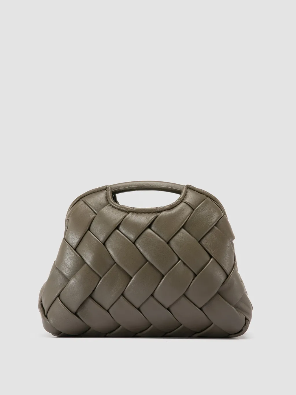 Women Officine Creative HELEN 12 Plug - Green Woven Leather Clutch Bag