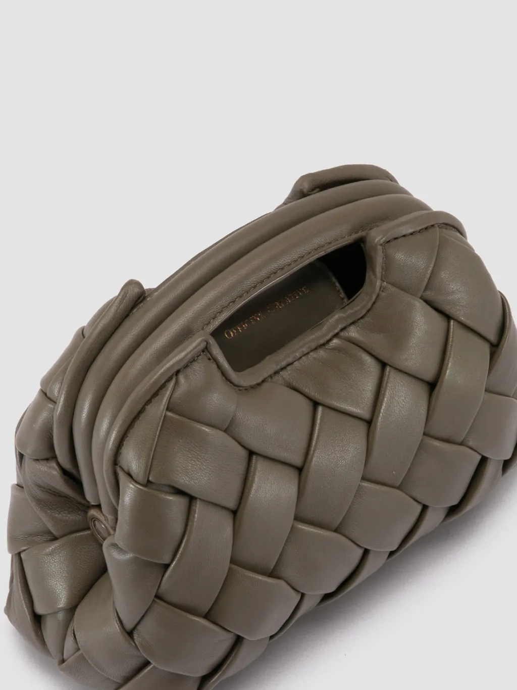 Women Officine Creative HELEN 12 Plug - Green Woven Leather Clutch Bag