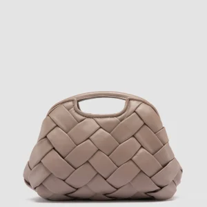 Women Officine Creative HELEN 12 Plug - Taupe Woven Leather Clutch Bag