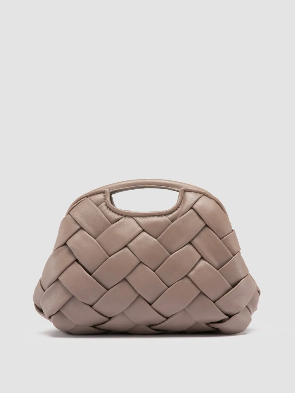 Women Officine Creative HELEN 12 Plug - Taupe Woven Leather Clutch Bag