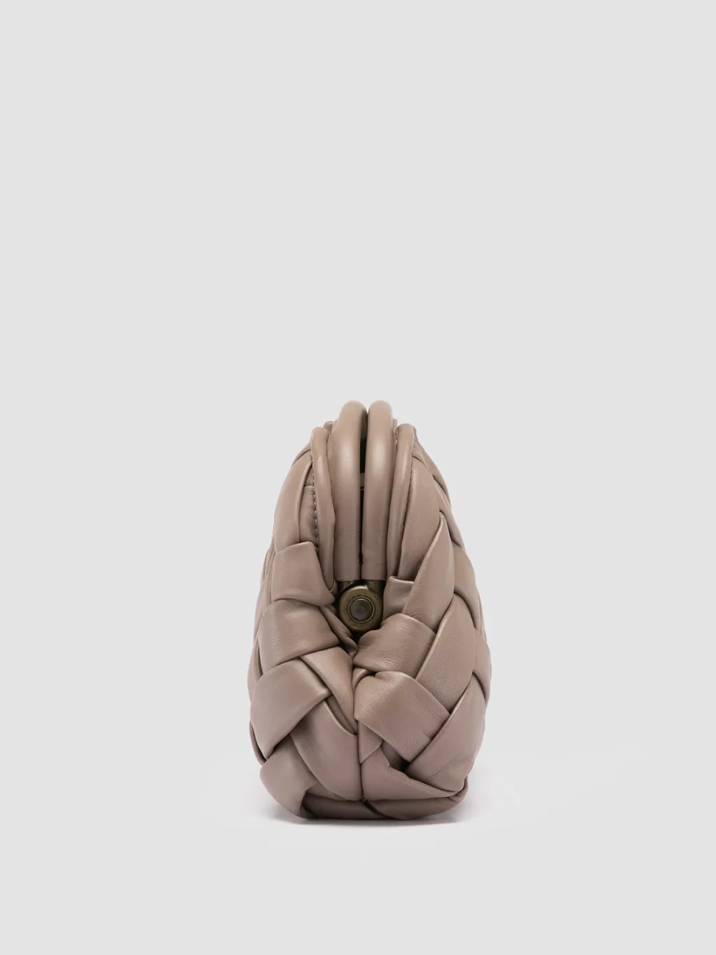 Women Officine Creative HELEN 12 Plug - Taupe Woven Leather Clutch Bag