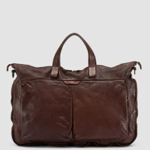 Officine Creative HELMET 046 - Brown Leather Briefcase