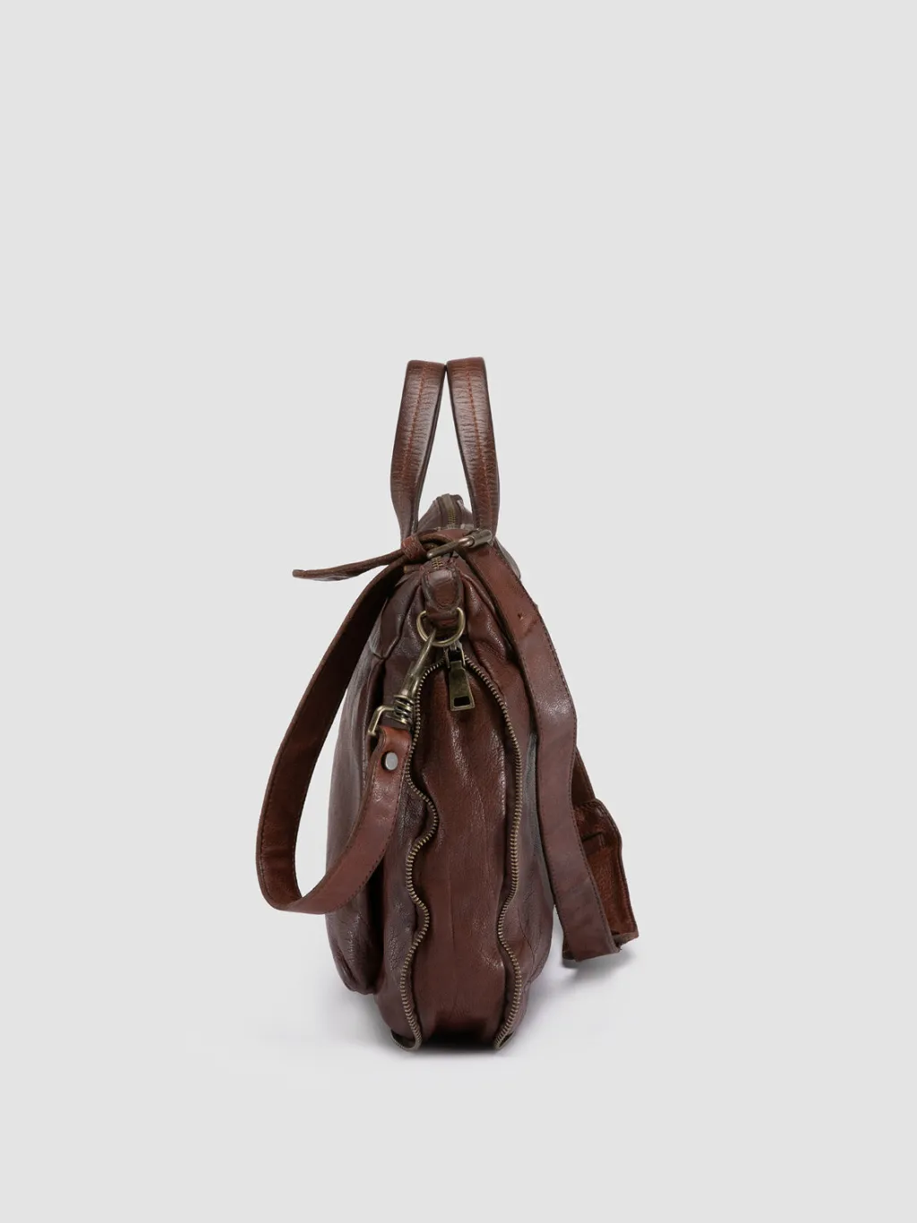 Officine Creative HELMET 046 - Brown Leather Briefcase
