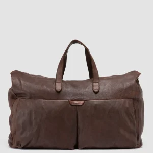 Officine Creative HELMET 043 - Brown Leather Weekend Bag