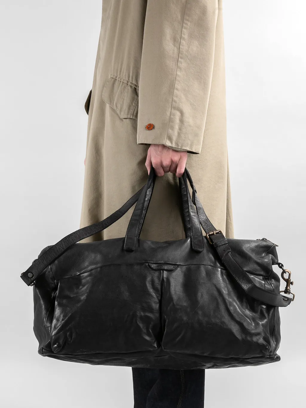 Officine Creative HELMET 043 - Brown Leather Weekend Bag
