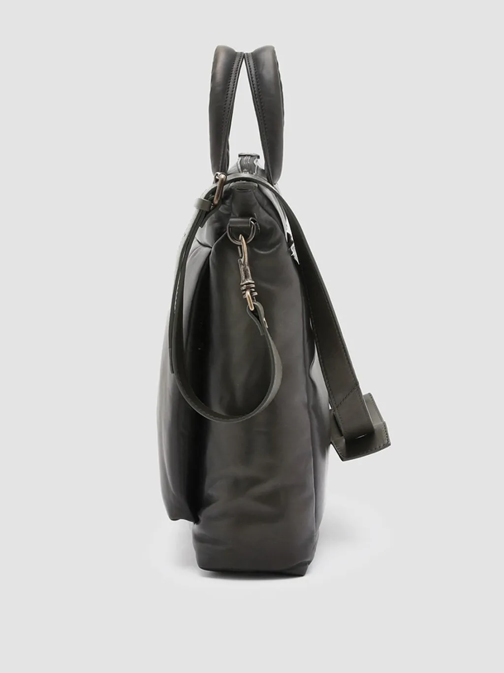 Officine Creative HELMET 32 - Green Leather Tote Bag