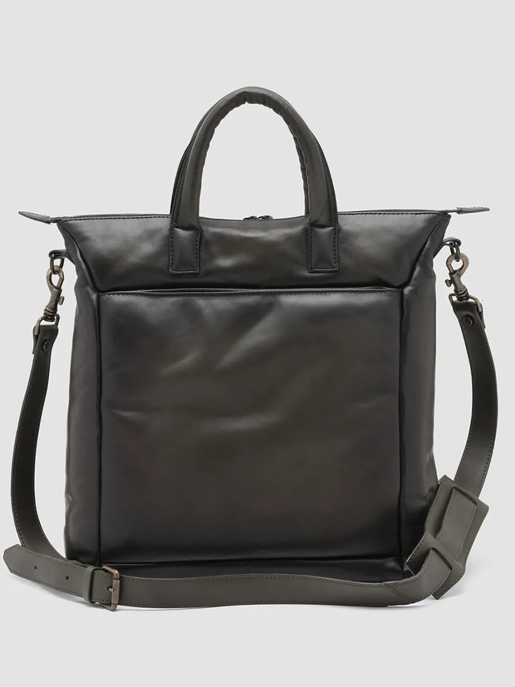 Officine Creative HELMET 32 - Green Leather Tote Bag