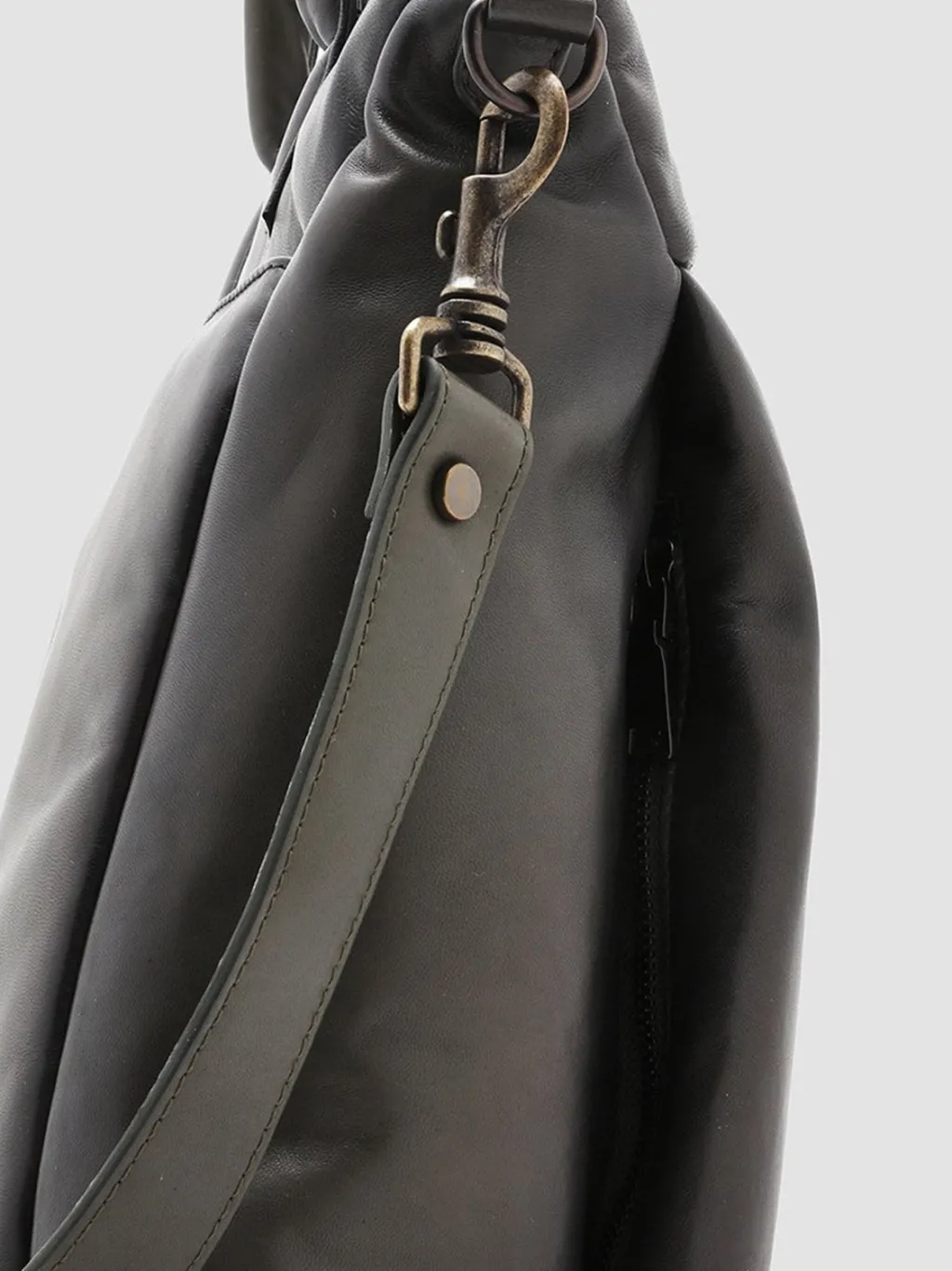 Officine Creative HELMET 32 - Green Leather Tote Bag