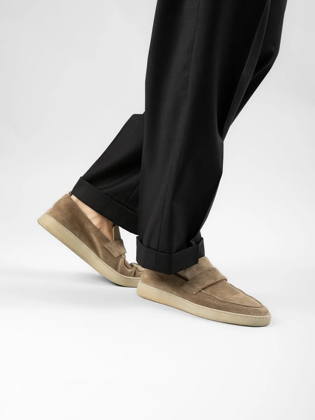 Officine Creative HERBIE 001 - Taupe Suede Penny Loafers