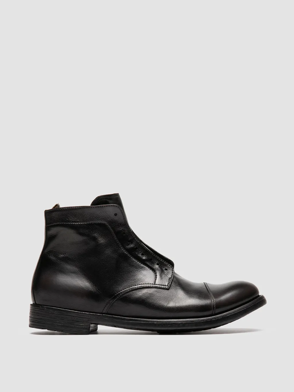 Officine Creative HIVE 005 - Black Leather Zipped Boots