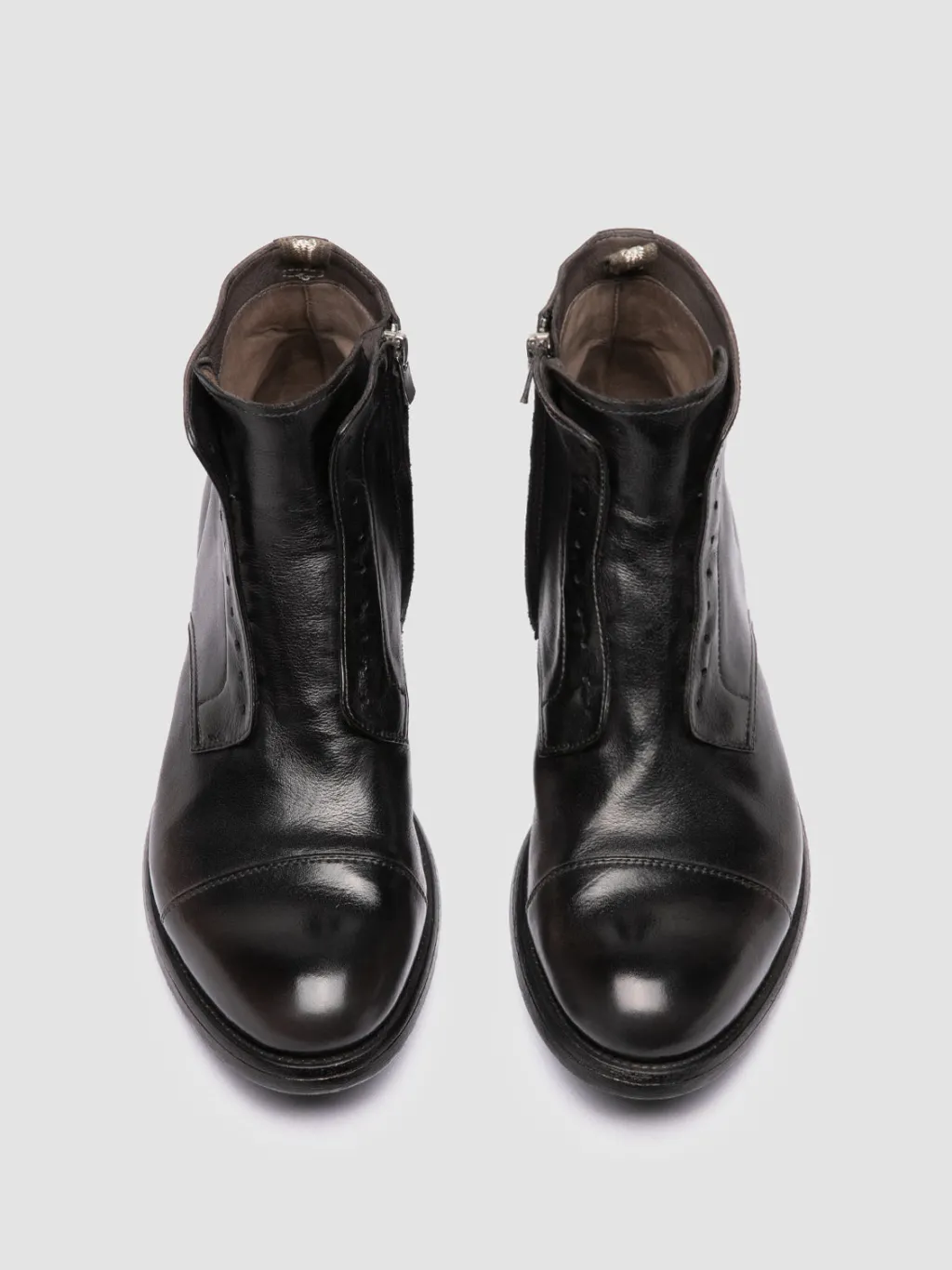 Officine Creative HIVE 005 - Black Leather Zipped Boots
