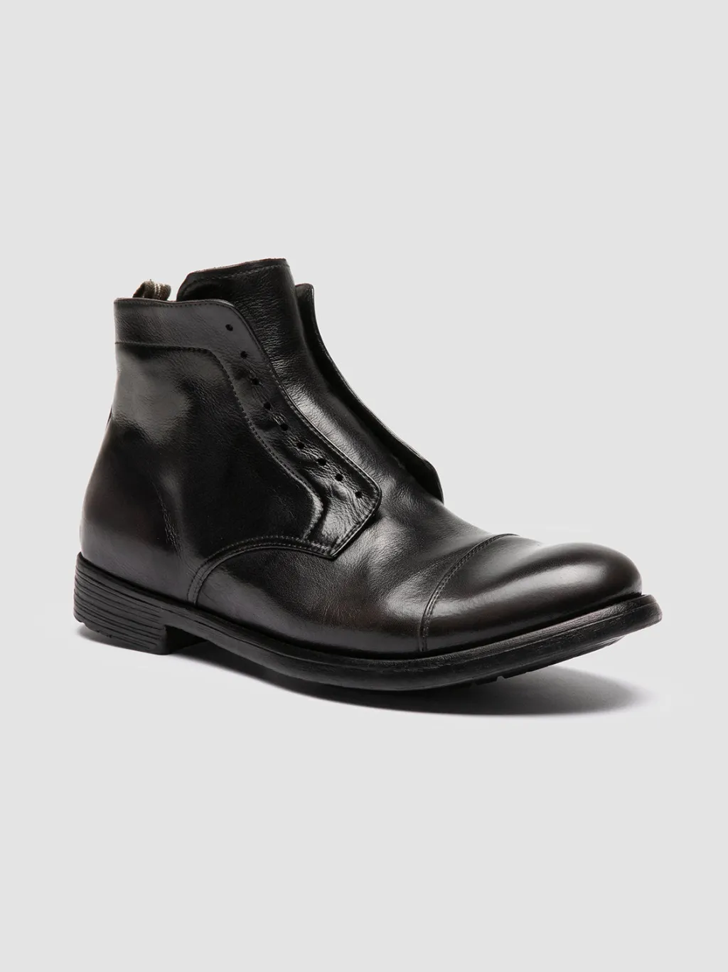 Officine Creative HIVE 005 - Black Leather Zipped Boots