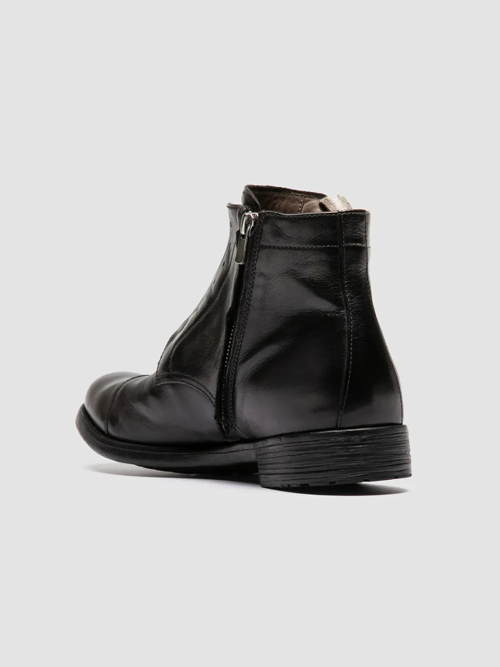 Officine Creative HIVE 005 - Black Leather Zipped Boots