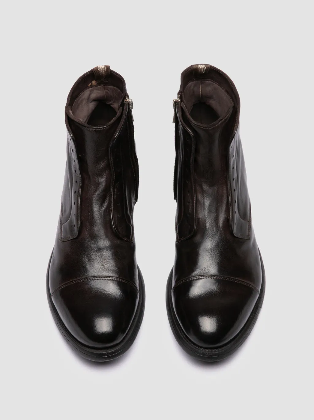 Officine Creative HIVE 005 - Brown Leather Zipped Boots