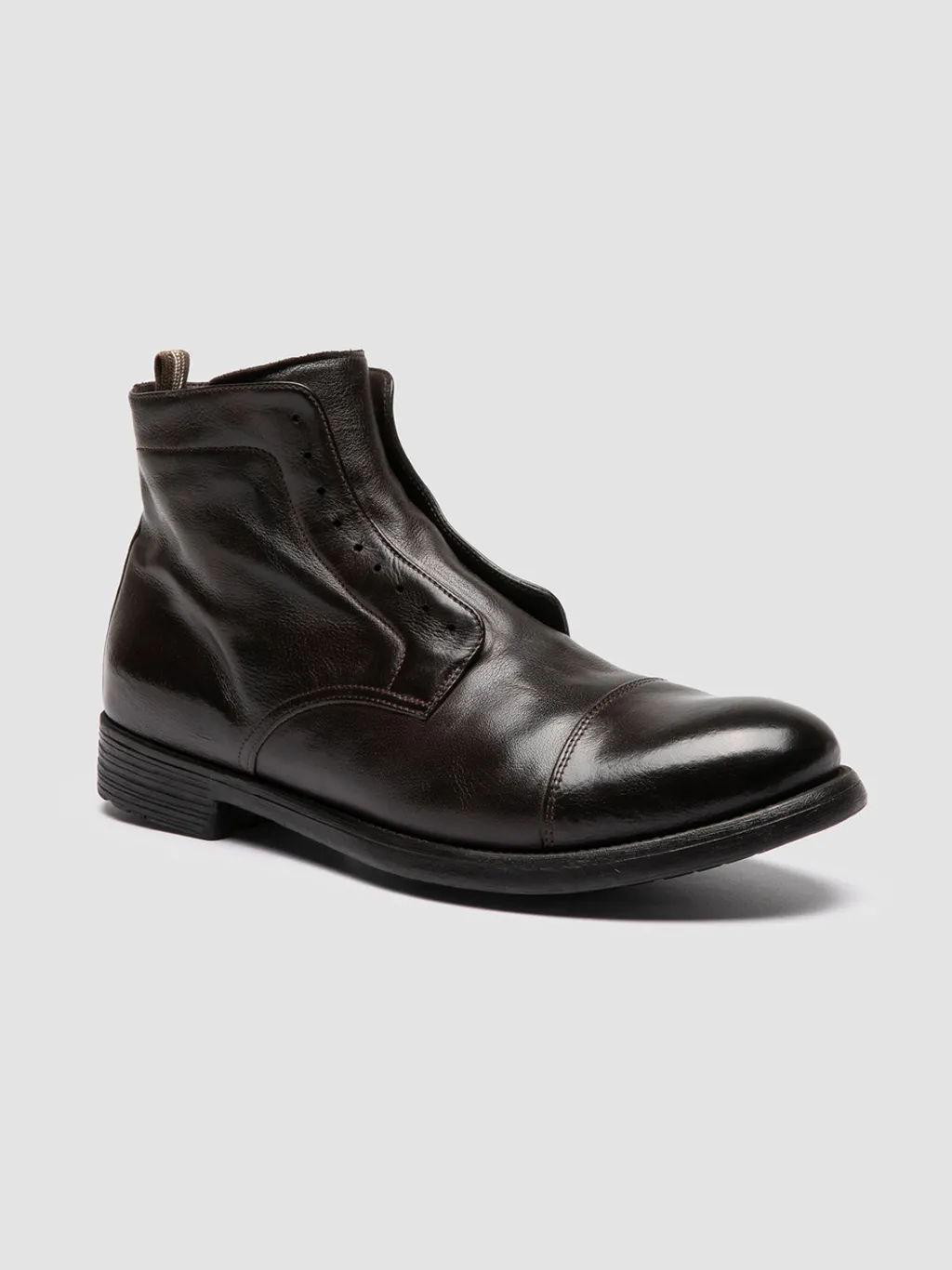 Officine Creative HIVE 005 - Brown Leather Zipped Boots