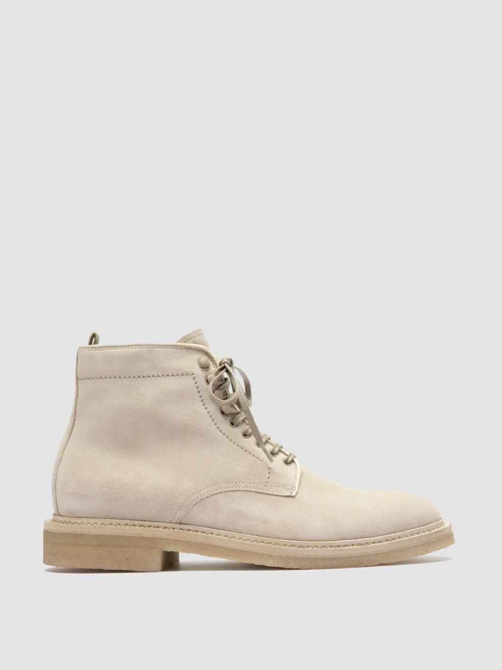 Officine Creative HOPKINS CREPE 116 - Ivory Suede Lace Up Boots