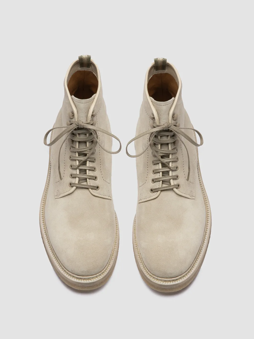Officine Creative HOPKINS CREPE 116 - Ivory Suede Lace Up Boots