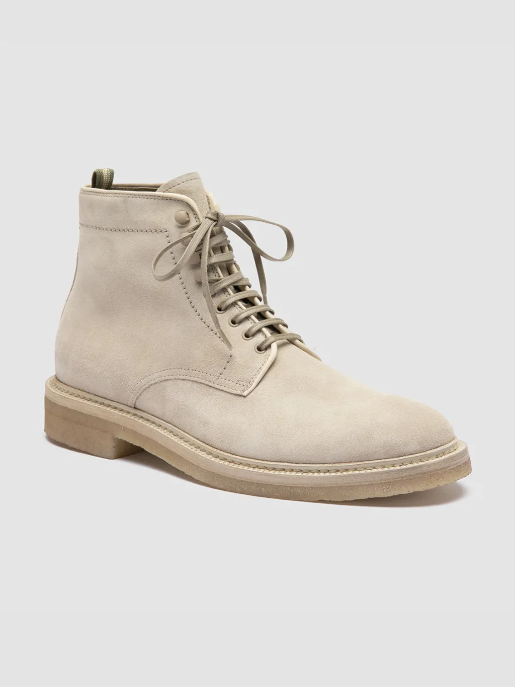 Officine Creative HOPKINS CREPE 116 - Ivory Suede Lace Up Boots