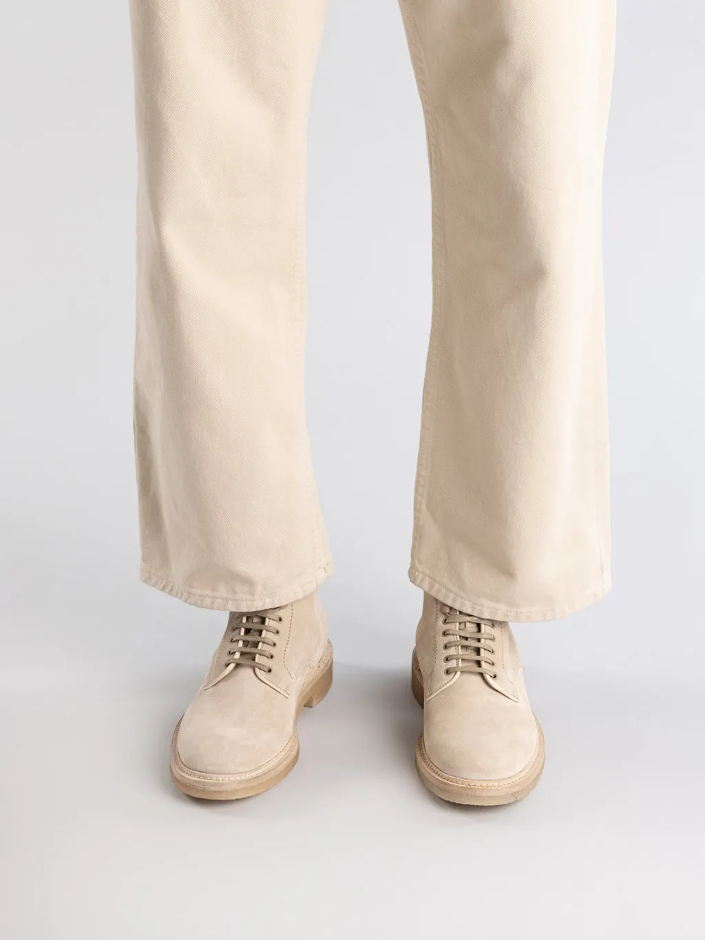 Officine Creative HOPKINS CREPE 116 - Ivory Suede Lace Up Boots