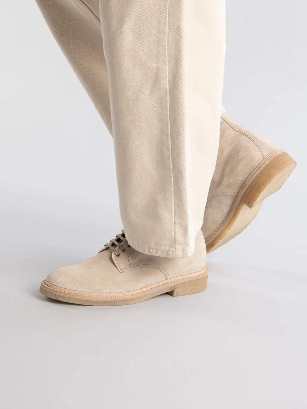 Officine Creative HOPKINS CREPE 116 - Ivory Suede Lace Up Boots