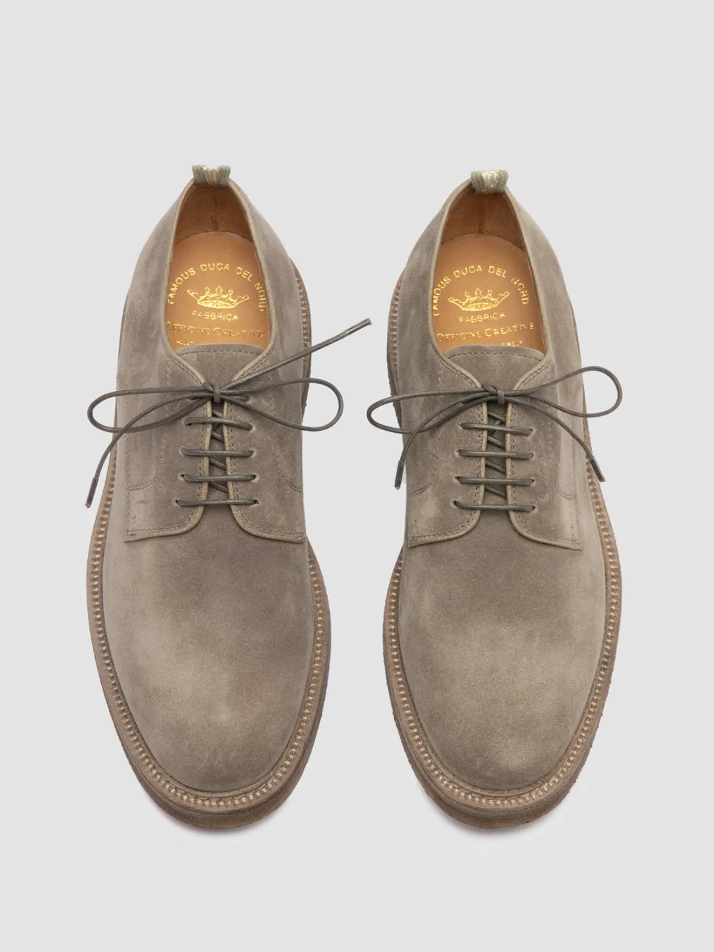 Officine Creative HOPKINS CREPE 115 - Taupe Suede Derby Shoes