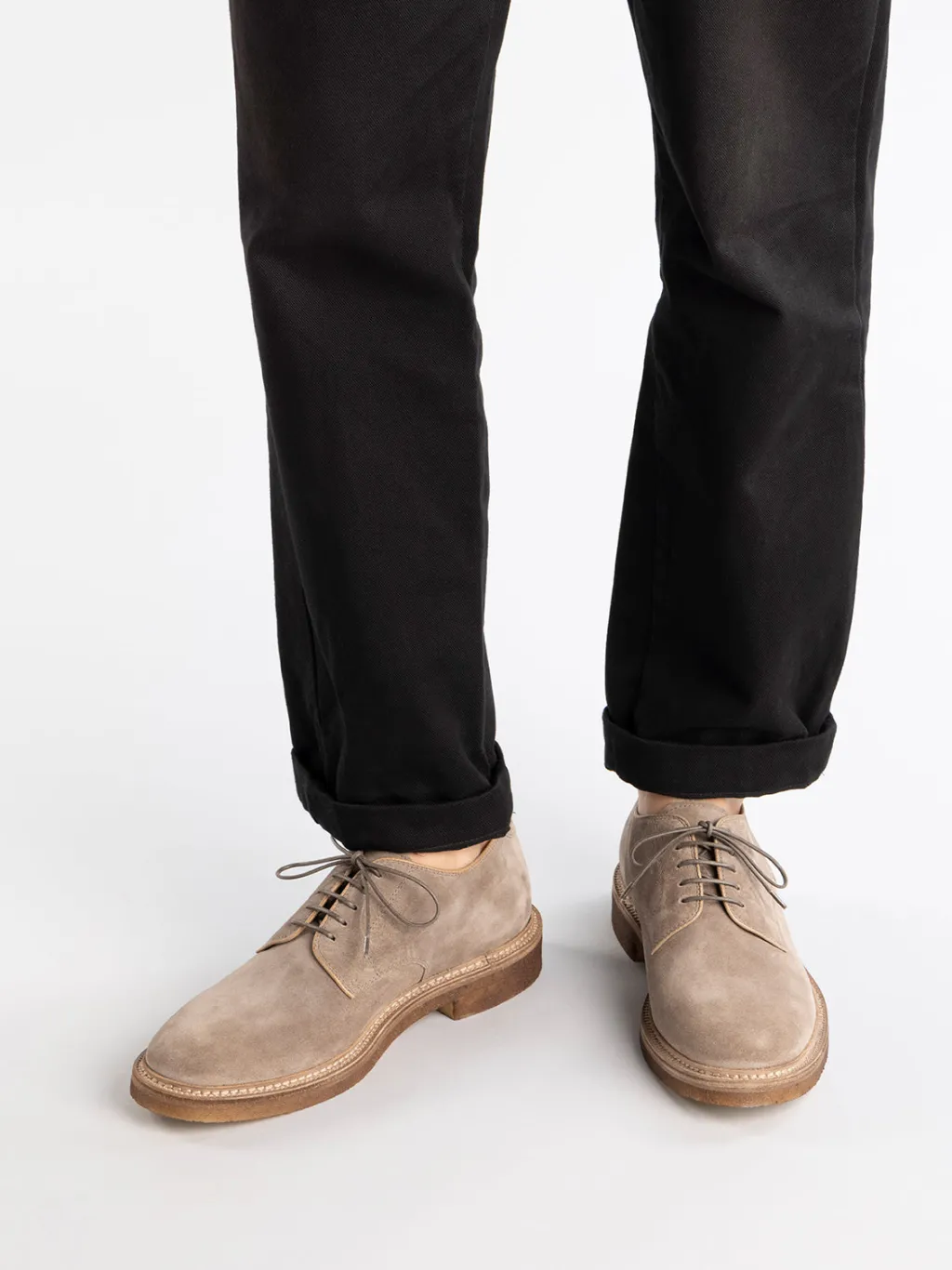 Officine Creative HOPKINS CREPE 115 - Taupe Suede Derby Shoes