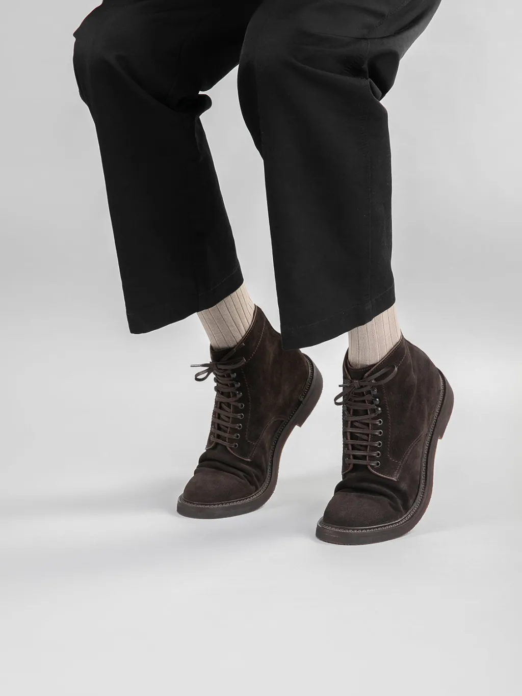 Officine Creative HOPKINS FLEXI 203 - Brown Suede Lace-up Boots