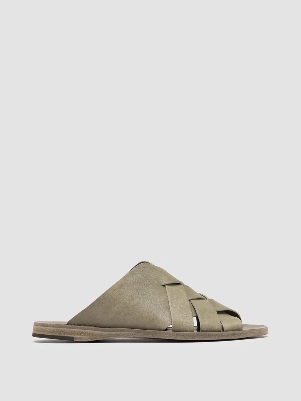 Women Officine Creative ITACA 049 - Green Leather Slide Sandals