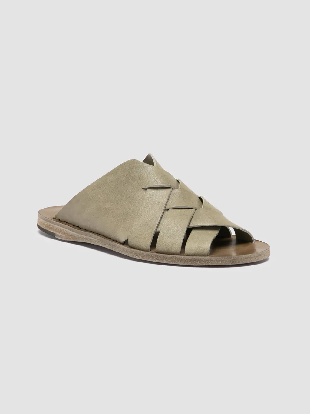 Women Officine Creative ITACA 049 - Green Leather Slide Sandals