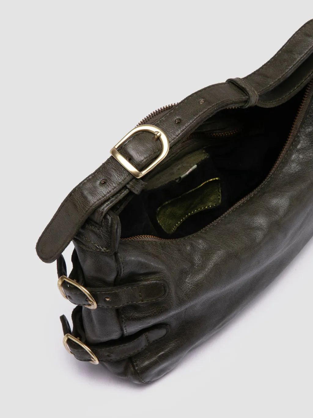 Women Officine Creative JULIE 009 - Green Leather Shoulder Bag