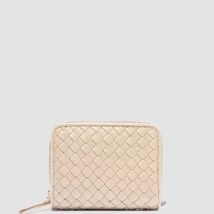 Women Officine Creative JULIET 102 - Ivory Woven Leather Zip-Around Wallet