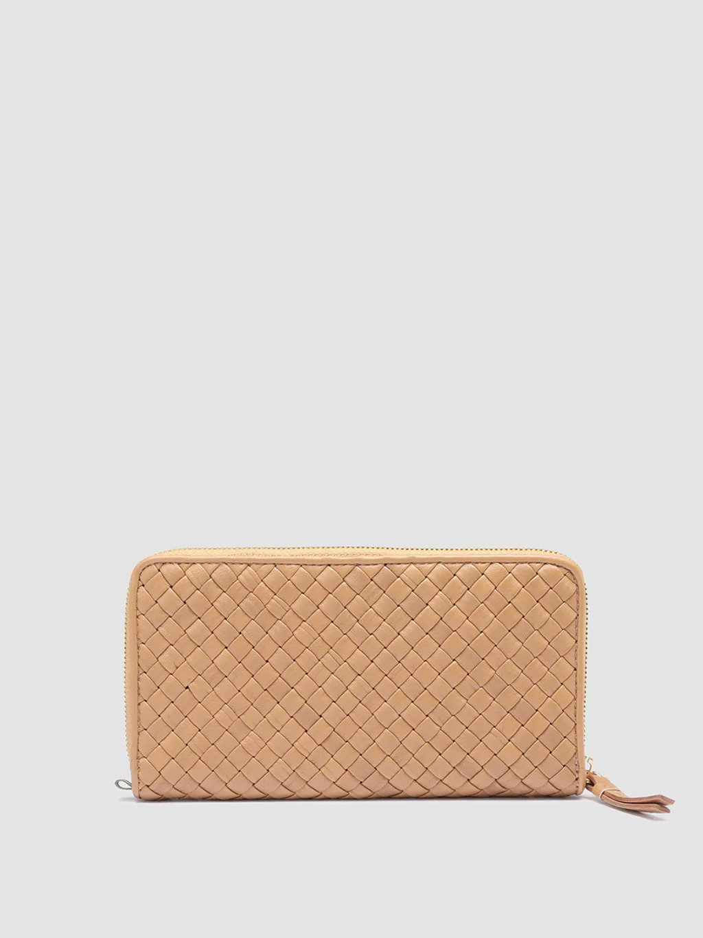 Women Officine Creative JULIET 101 - Taupe Woven Leather Zip-around Wallet