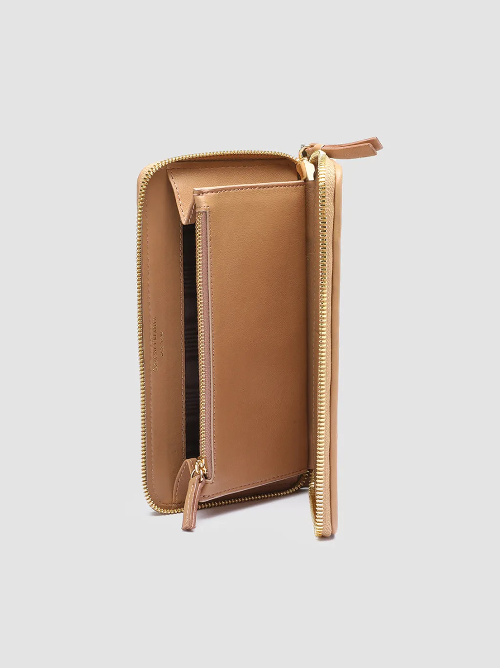 Women Officine Creative JULIET 101 - Taupe Woven Leather Zip-around Wallet