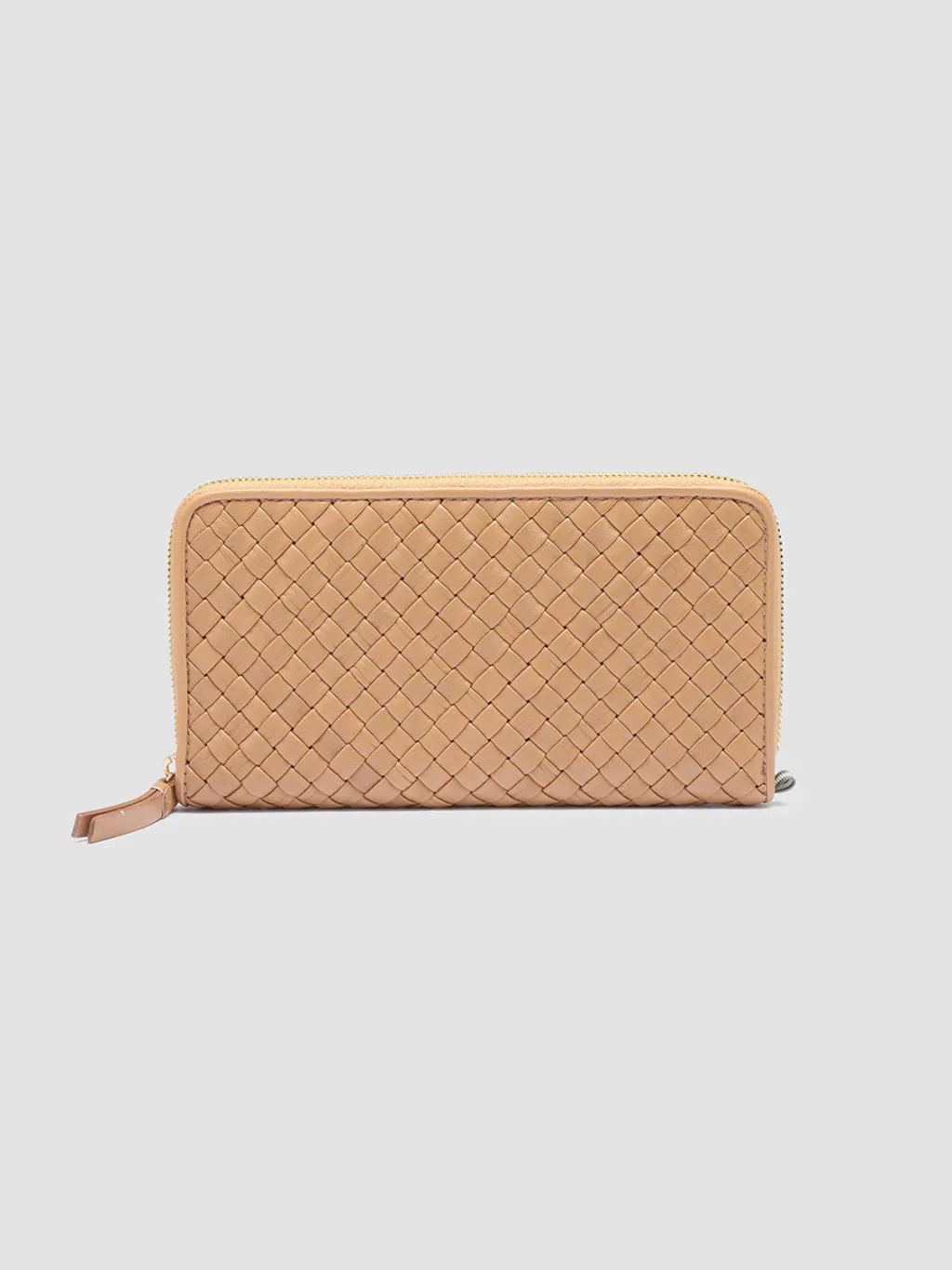 Women Officine Creative JULIET 101 - Taupe Woven Leather Zip-around Wallet