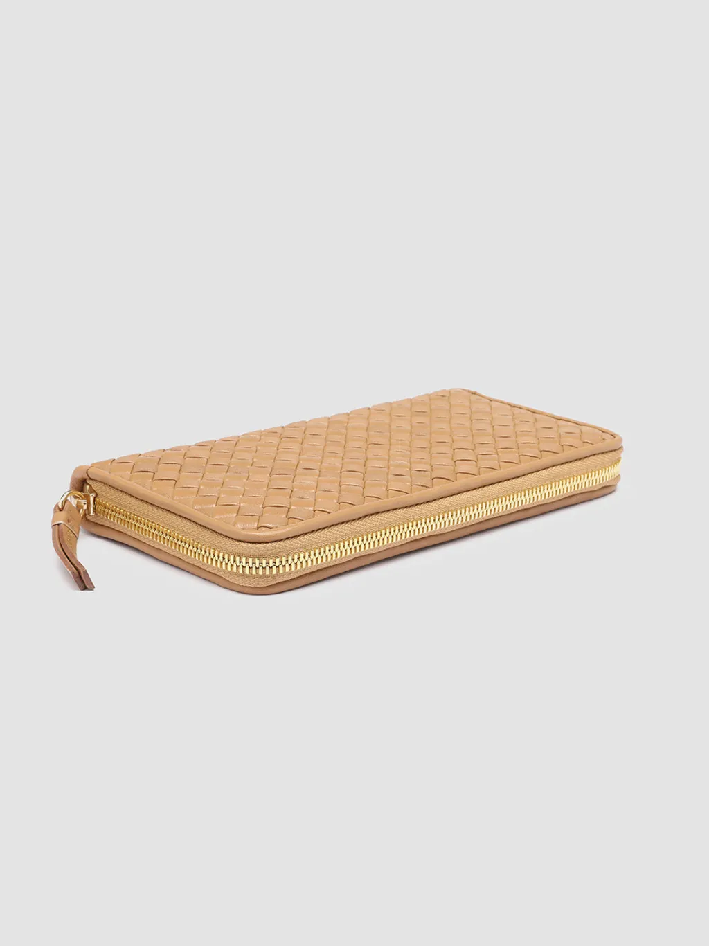 Women Officine Creative JULIET 101 - Taupe Woven Leather Zip-around Wallet